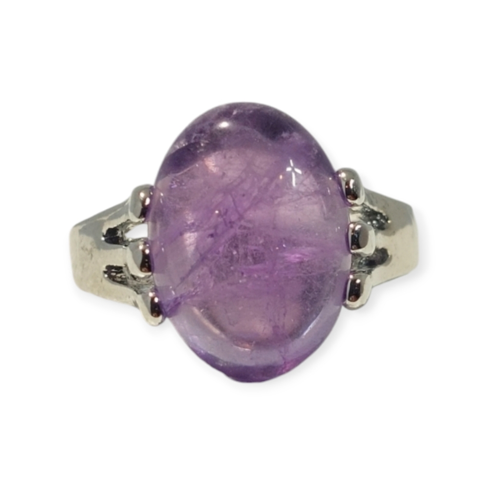 2 For $20 Sale Fashion Jewelry Ring Size 6.5 Crystal Purple Gemstone Silver